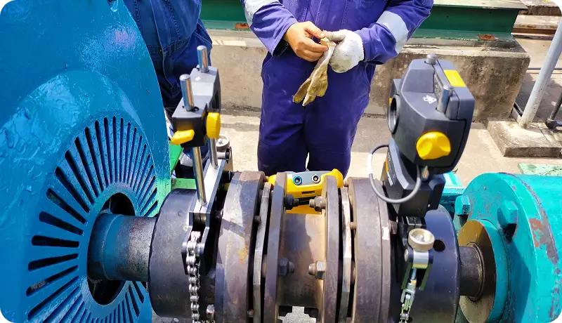 Laser alignment tool used on industrial machinery